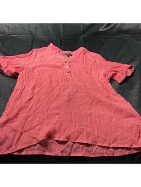 Love University WOMENS Light Pink V-Neck Short Sleeve Shirt Size L Pre-Owned